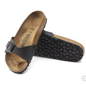Birkenstock Black Sandals with Cork Footbed and Arch Support